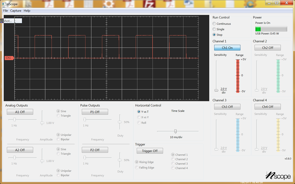 Vehicle speed output signal at 40 MPH.